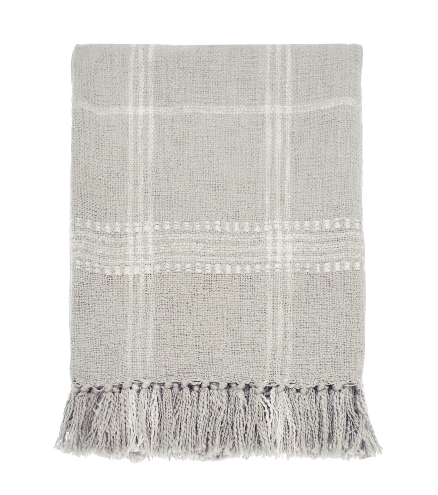 Walton & Co 100% Cotton Grey Handloom Check Throw. 