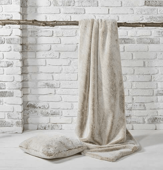 Walton & Co Tipped Faux Fur Throw in Caramel