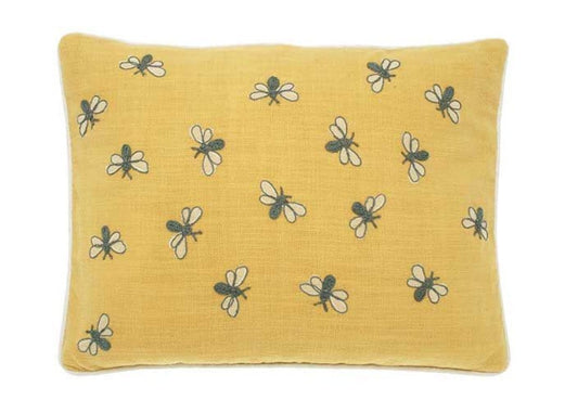 Walton & Co Scrapbook Bumblebee Cushion in Ochre Yellow