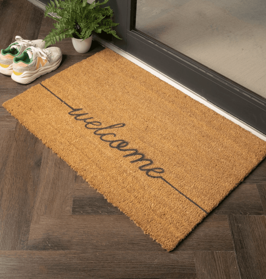 Extra Large Doormat Welcome With Grey Welcome Design by Artsy