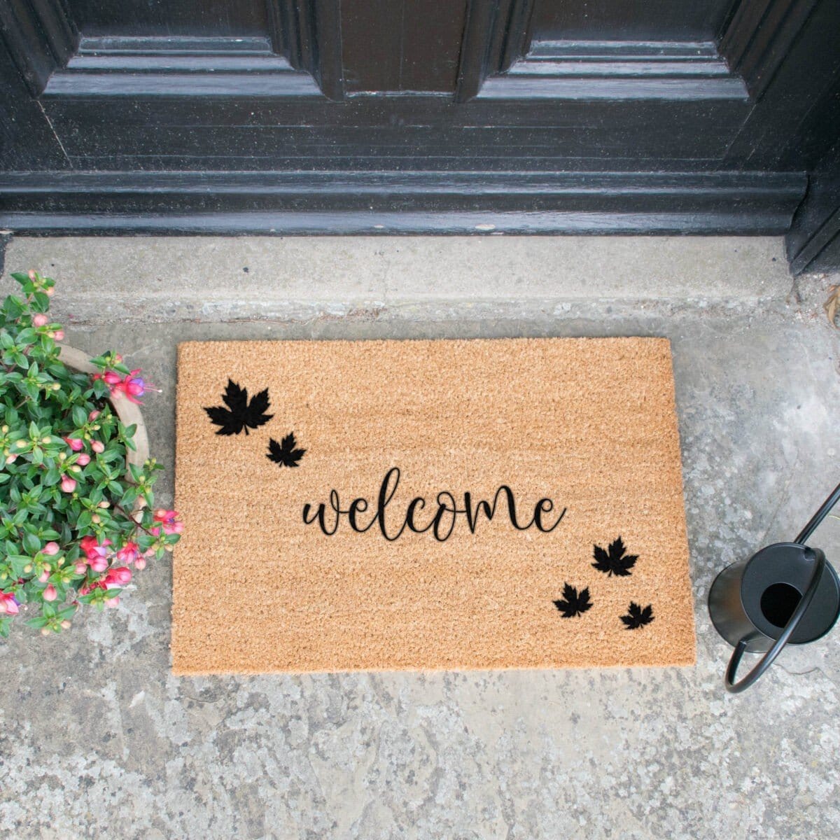 Artsy Coir Doormat Welcome Design