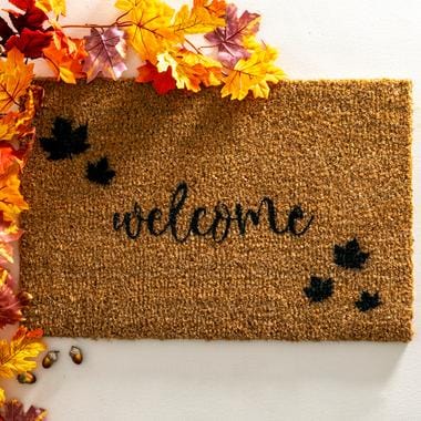 Artsy Coir Doormat Welcome Design