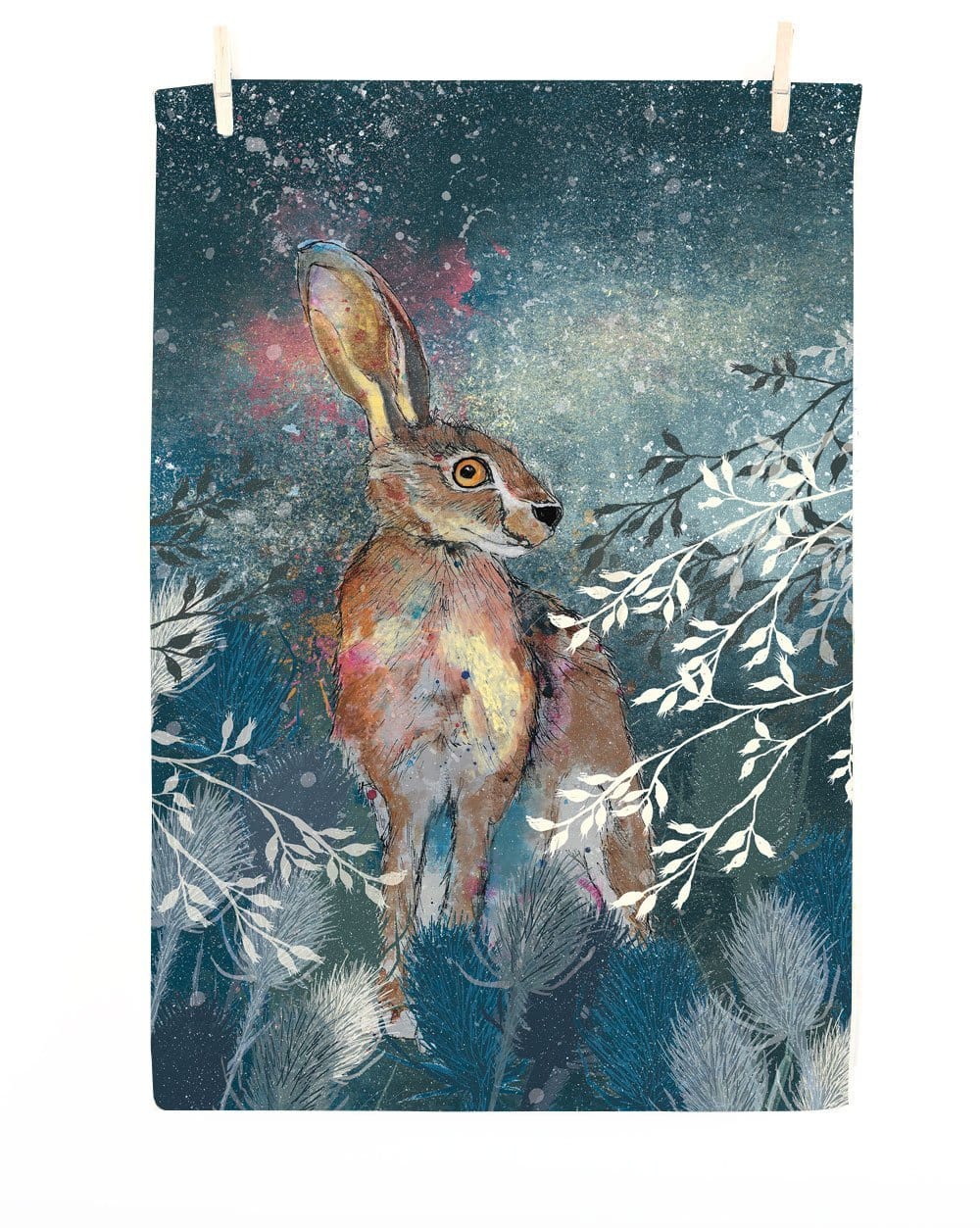 Dollyhotdogs Winter Hare Tea Towel  