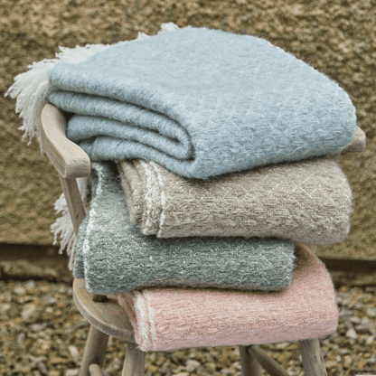 Wool Blend Blush Throw by Walton & Co