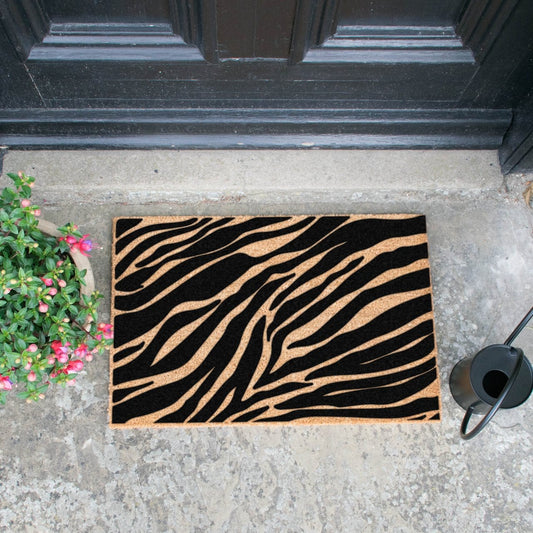 Artsy Coir Doormat Zebra Print Design