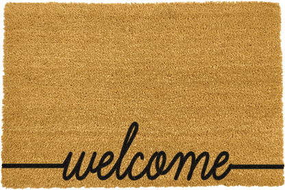 Artsy Coir Doormat Welcome Design